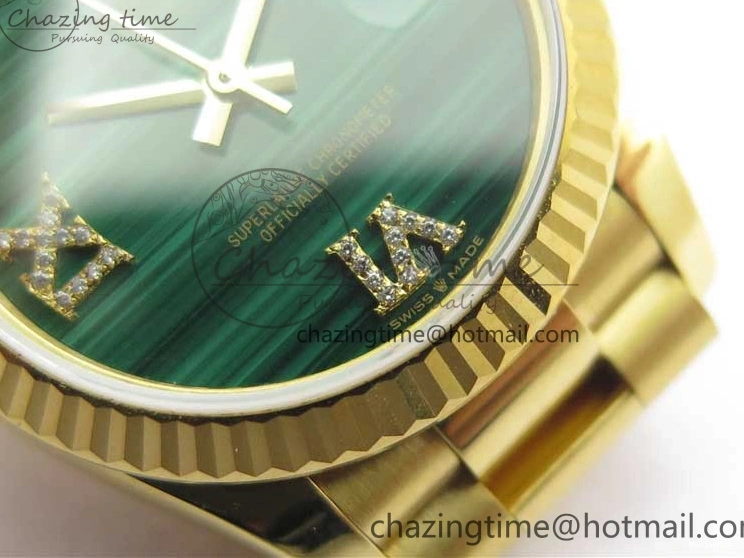 Best 31mm Malachite Bracelet EWF on Dial YG Daydate YG Edition 278288 Green ETA2688 President 0416